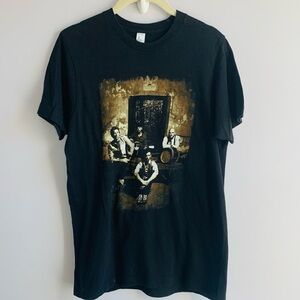 Cold Play Viva La Vida World Tour 2009 Band Tee Black Sepia Photo Cotton EUC S
